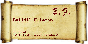 Balló Filemon névjegykártya